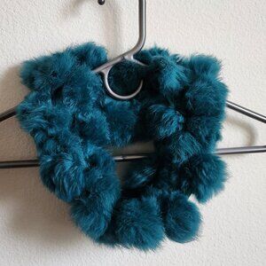 Rabbit Fur Infinity Scarf [Teal]